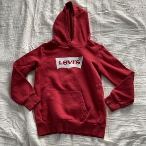 Levi's Hoodie Batwing Logo Cotton Blend Red Kangaroo Pocket kids Boys 7
